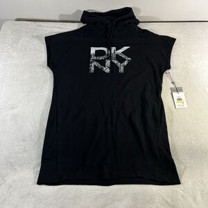 DKNY Womens Activewear Sport City Skyline Graphic Hoodie Sleeveless Size Med Y2K
